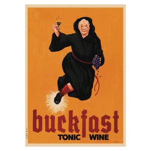 Buckfast Tonic Vintage Style Advertising Poster Tonic Wine Monk Print A2 Wall Art