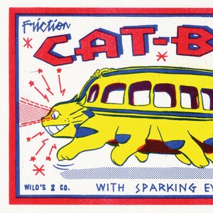My Neighbour Totoro Cat Bus A3 2 x print Bundle Vintage Toy Label poster Gallery Studio Ghibli image 4
