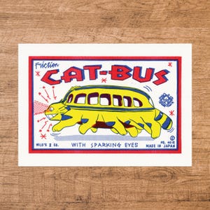 My Neighbour Totoro Cat Bus A3 2 x print Bundle Vintage Toy Label poster Gallery Studio Ghibli image 3