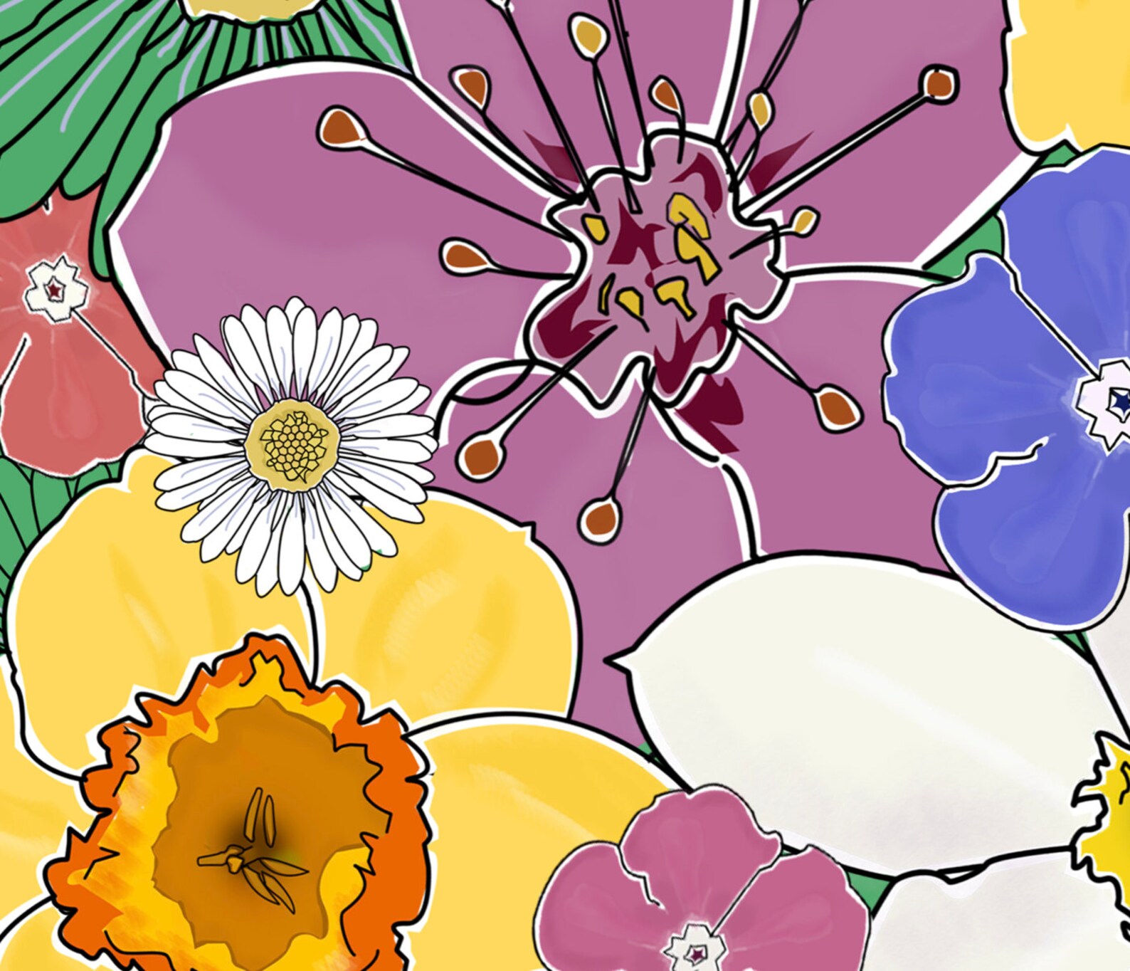 Spring Flowers Print | Etsy