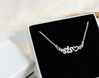 Sterling Silver Sister Necklace: BFF Friendship Jewelry Gift