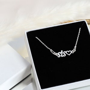 Sterling Silver Sister Necklace: BFF Friendship Jewelry Gift