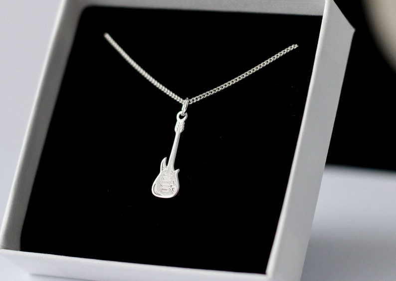 Bass Guitar Necklace Electric Guitar Necklace Solid Silver Etsy