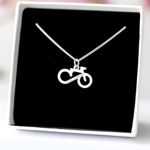 Sterling Silver Bike Necklace: Bicycle Pendant, Cyclist Gift