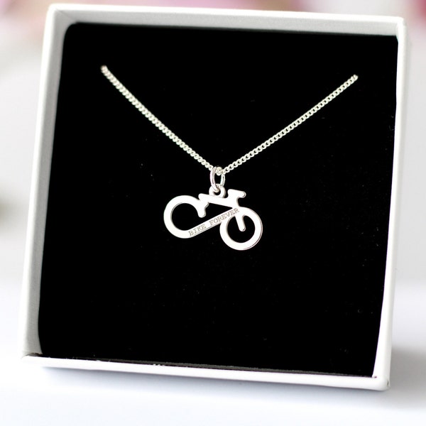 Bike Necklace, Bicycle Necklace, Stay Active, Bike Forever, Cyclist lover Gift idea, Sterling Silver Jewellery, Bike Lover Gift, Outdoor