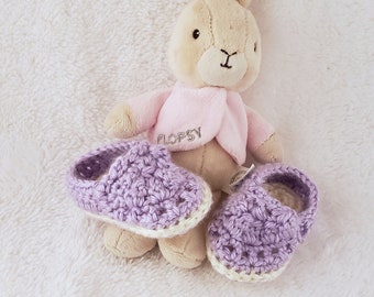 Crochet Purple Baby Girl Espadrilles | Baby Shoes | Baby Sandals | Baby Moccasins | Baby Booties| Baby Shower Gift | Soft Sole Baby Shoes