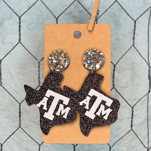 College Spirit Earrings, Texas Womens Gift, Aggie Earrings, Aggie Womens Gift, College Spirit Earrings