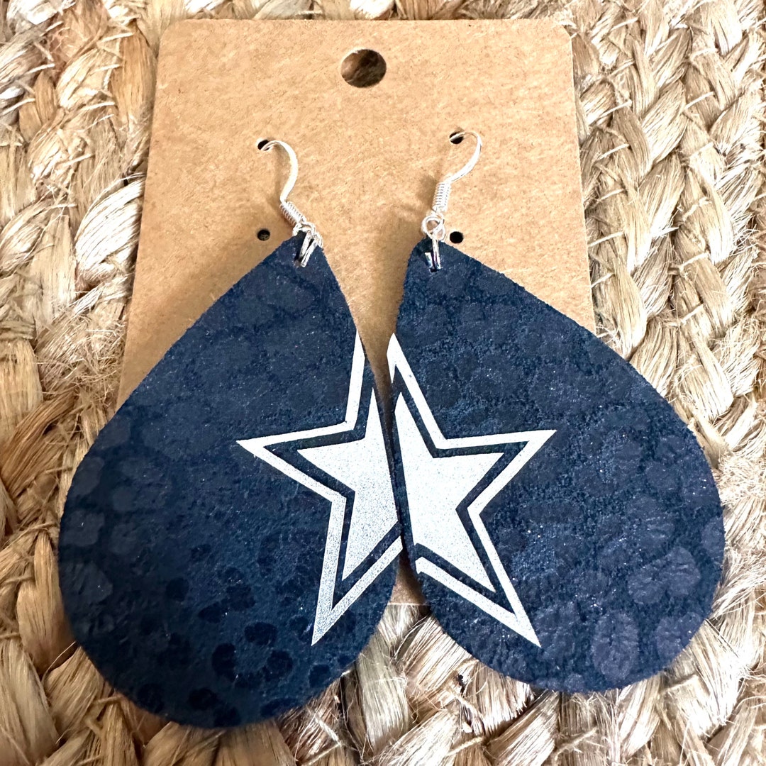 Dallas Cowboys Earrings, Cowboys Earrings, Cowboys Leather Earrings