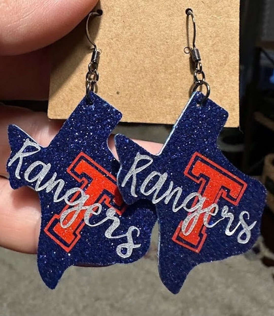 Texas Rangers Earrings, Texas Rangers Gifts Women, Rangers Earrings