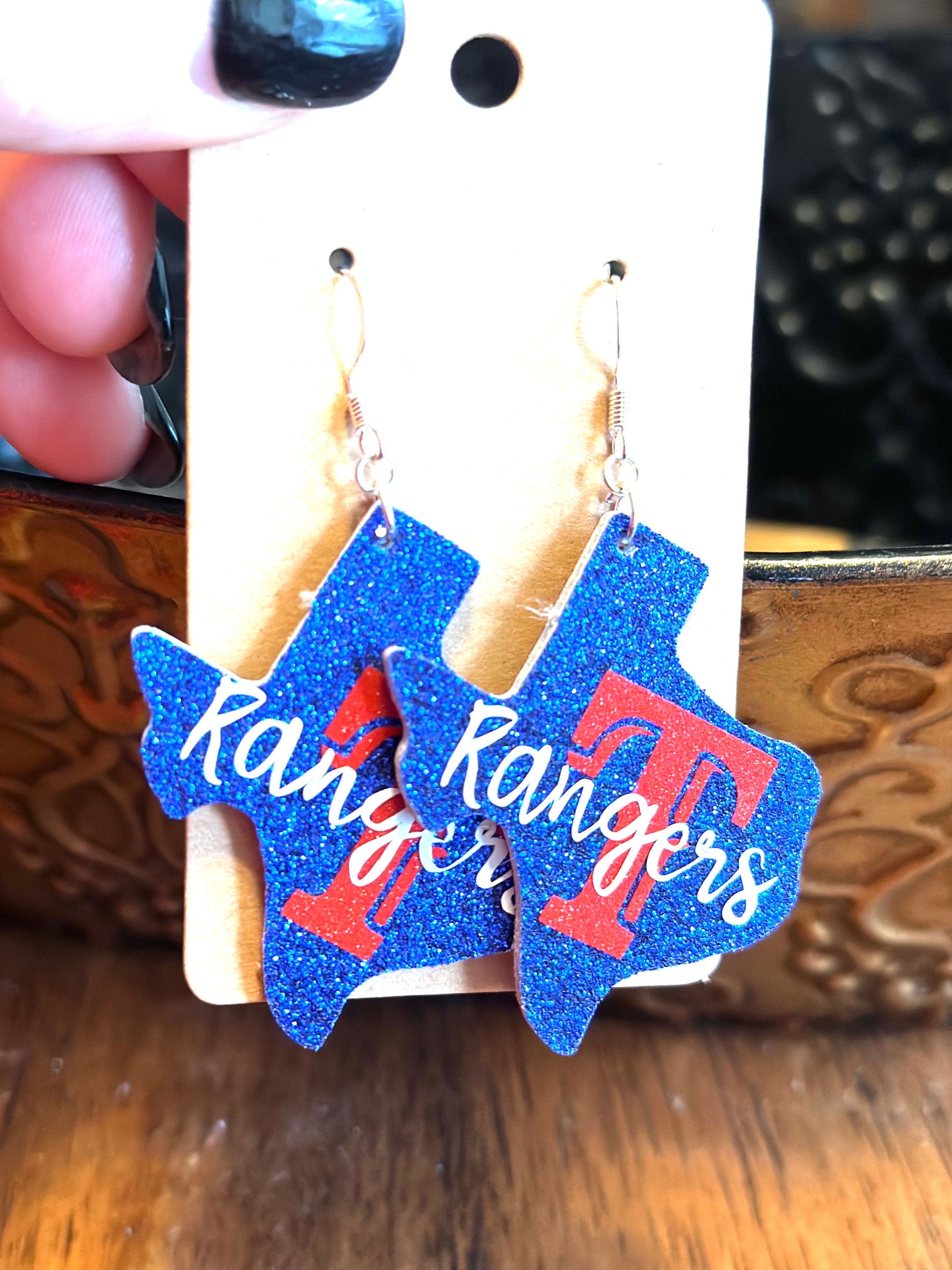 Texas Rangers Earrings, Texas Rangers Gifts Women, Rangers Earrings