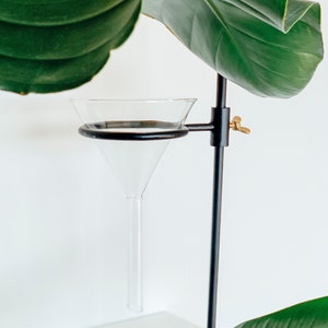 Coffee pour-over made of metal black gold WITH glass jug, handmade dripper, filter brew station, filter coffee brewing, coffee maker