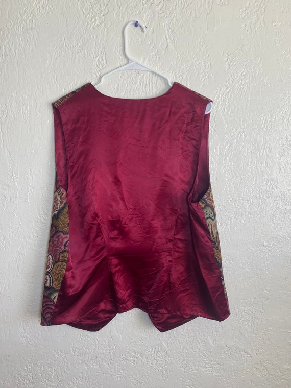 Vintage Floral and Satin Vest Handmade from the 1… - image 3