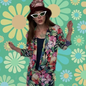 Vintage Floral Blazer by New York Girl 1980s