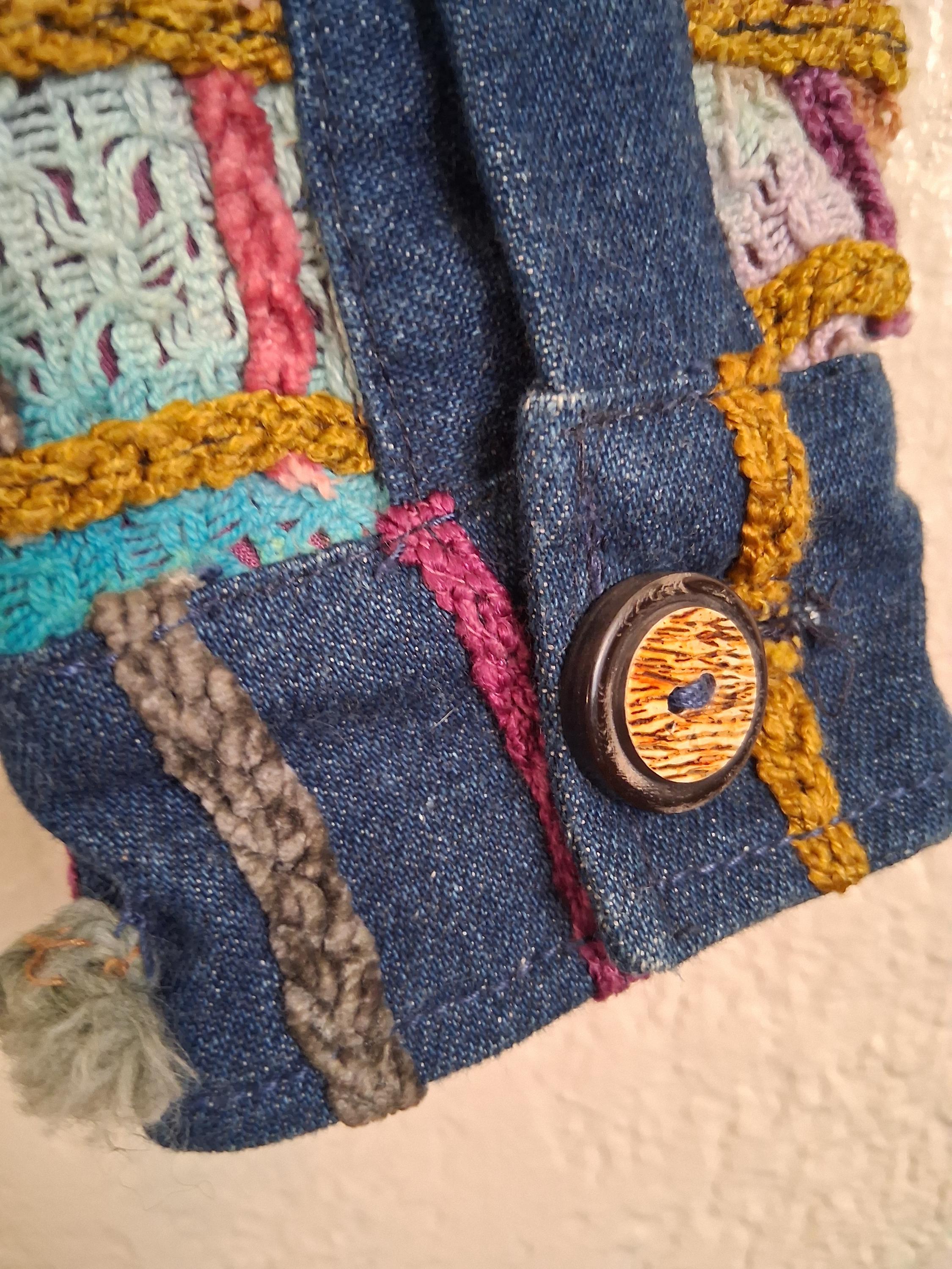 Vintage Rare Find Sandy Starkman Designer Embellished Denim Art to