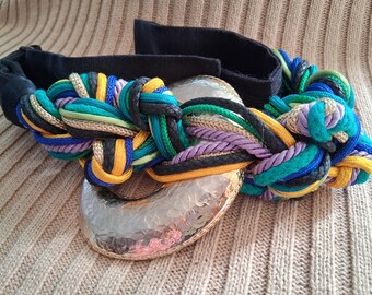 Vintage Carolyn Tanner Fabric Belt / Rope Belt / Adjustable 