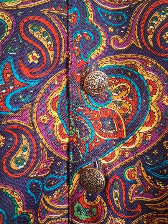 Rich Colorful Print Reversable Handmade Vest by S… - image 6