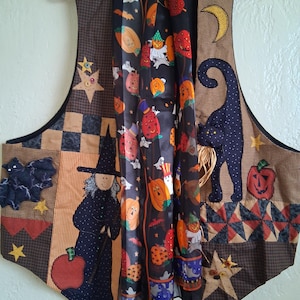 Vintage Halloween  handmade vest with decorative scarf