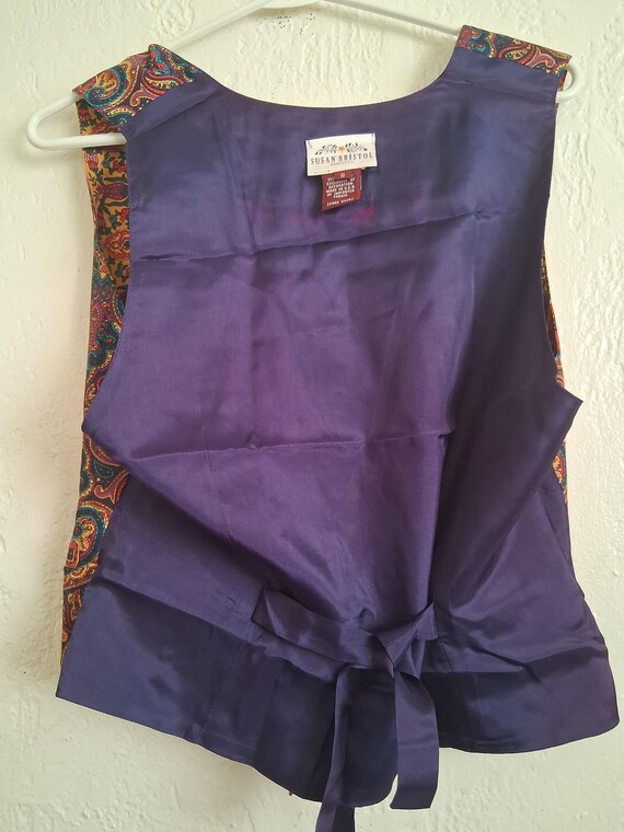 Rich Colorful Print Reversable Handmade Vest by S… - image 7