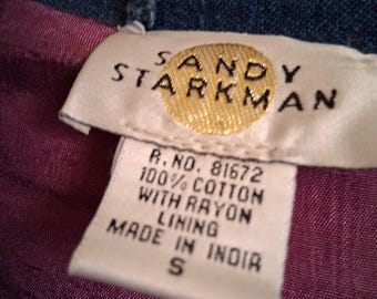 Vintage Rare Find Sandy Starkman Designer Embellished Denim Art to