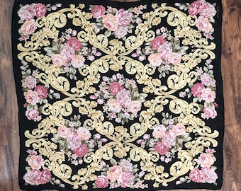 Elegant Floral Scarf from the 1990s, Vintage