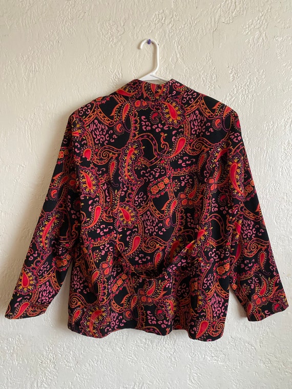 1990s Fashion Bug Vintage Red and Black Paisley B… - image 4