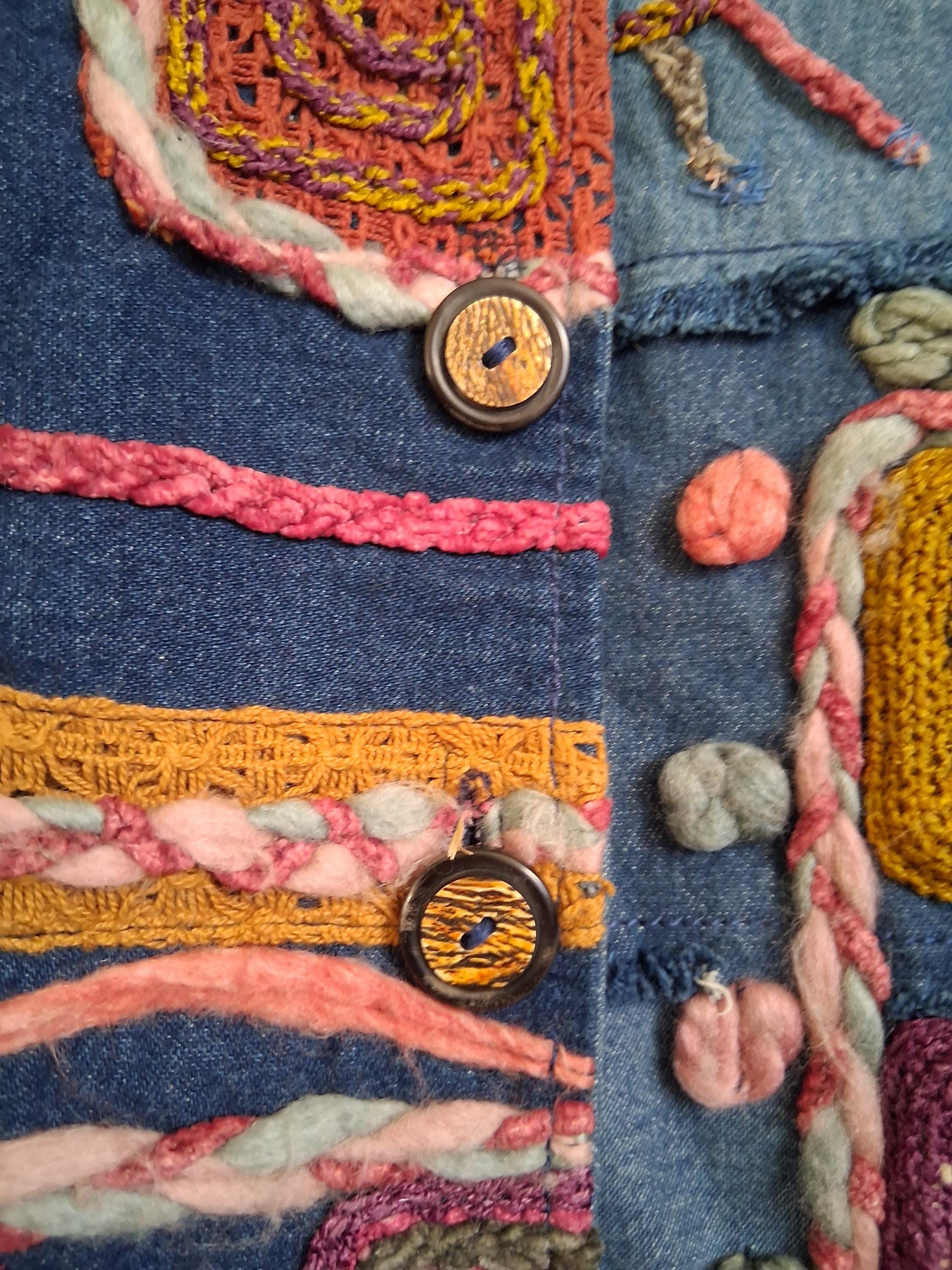 Vintage Rare Find Sandy Starkman Designer Embellished Denim Art to