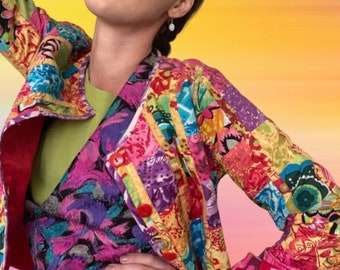 Vintage Colorful Patchwork Jacket by Life Style Y2K