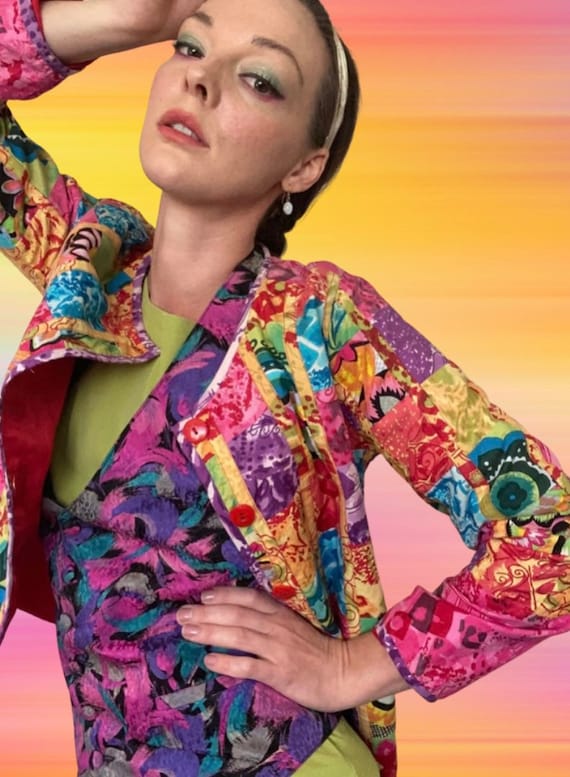 Vintage Colorful Patchwork Jacket by Life Style Y2