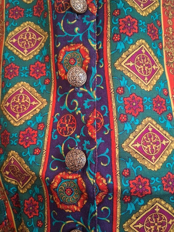 Rich Colorful Print Reversable Handmade Vest by S… - image 2