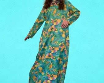 Vintage Cocktail Loungewear Floor Length Gown by At Home Wear for Van Raalte 1960s