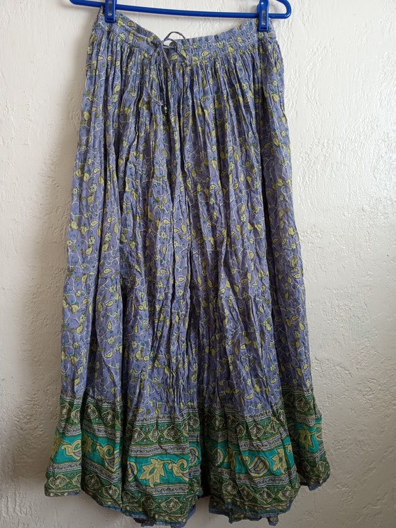 Vintage all cotton drawstring scrunch skirt by Whi
