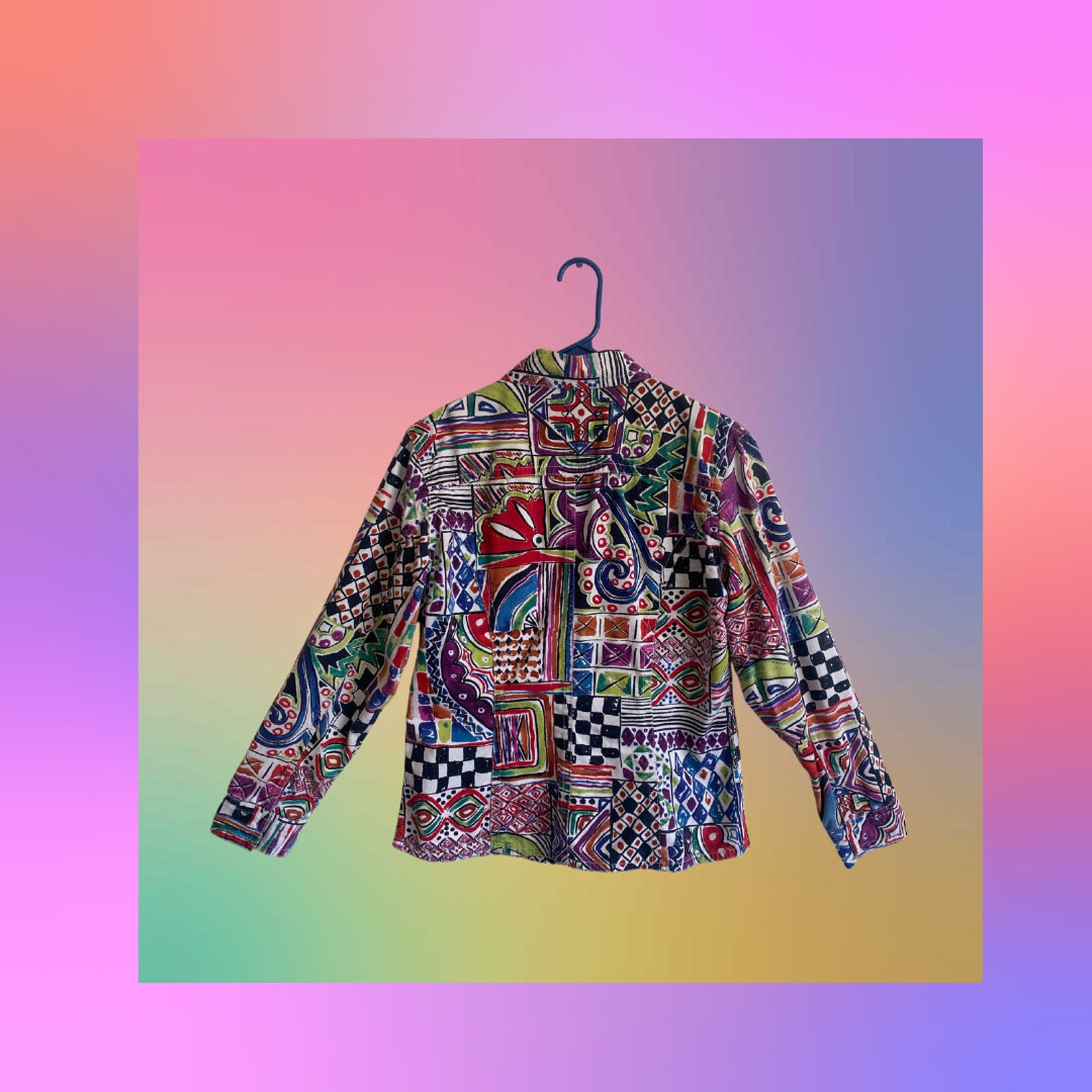 Vintage 90s / Y2K Multicolor Chico's Jacket - Etsy