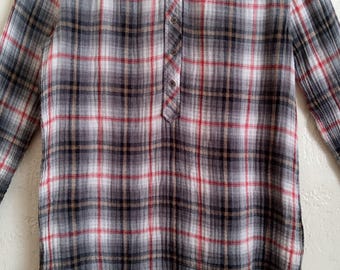 Blusa xadrez estilo bata toda em algodão da Soft Surroundings