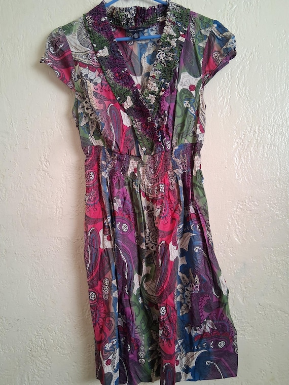 tommy hilfiger pink paisley dress Tommy Hilfiger Women's Paisley Classic Dress Size 8P Sheath Stretch 3/4 Sleeve