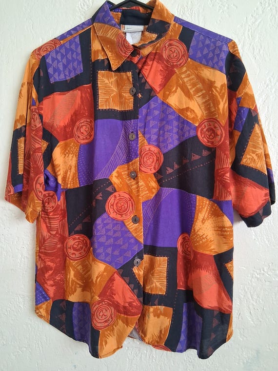 Bright Abstract Mod print short sleeve shirt - image 1