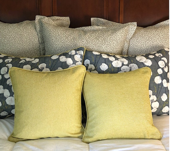 Gray and Yellow Bed Pillows Gray Animal 