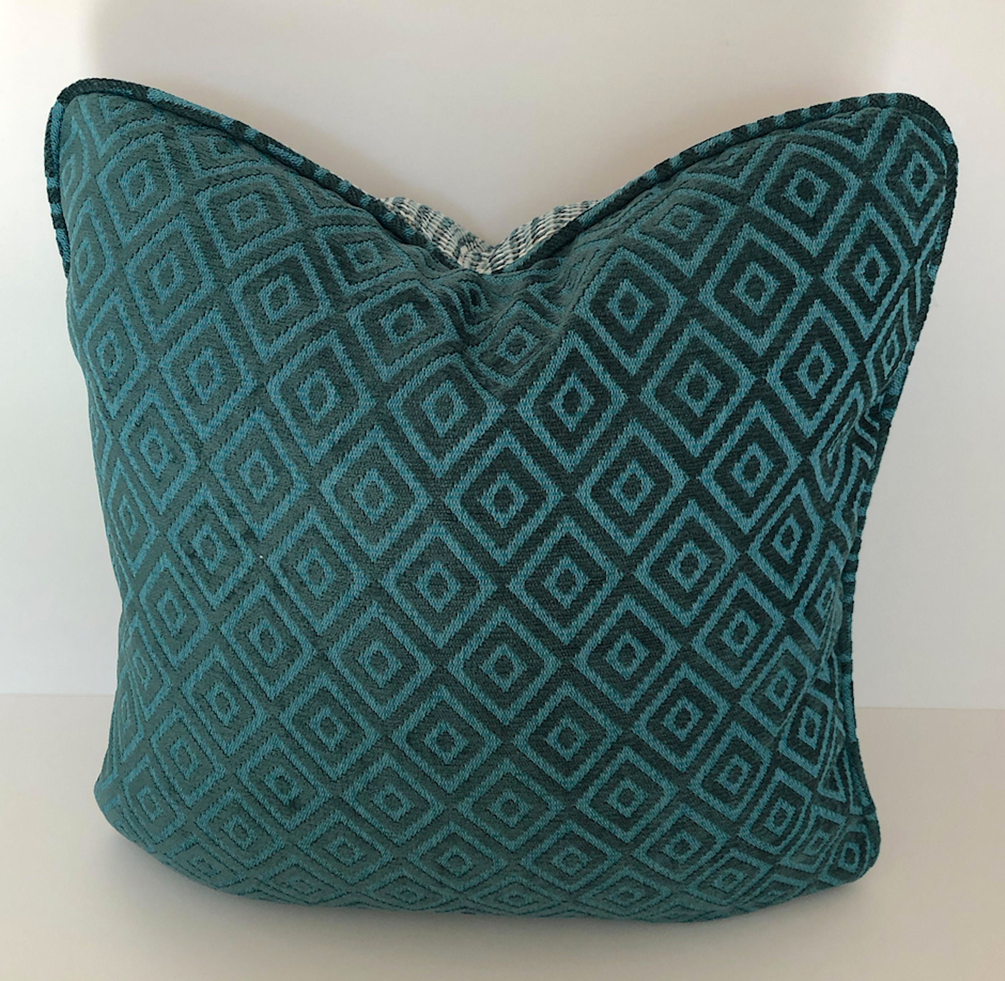 Aqua velvet pillow cover 17 x 17 reversible Etsy