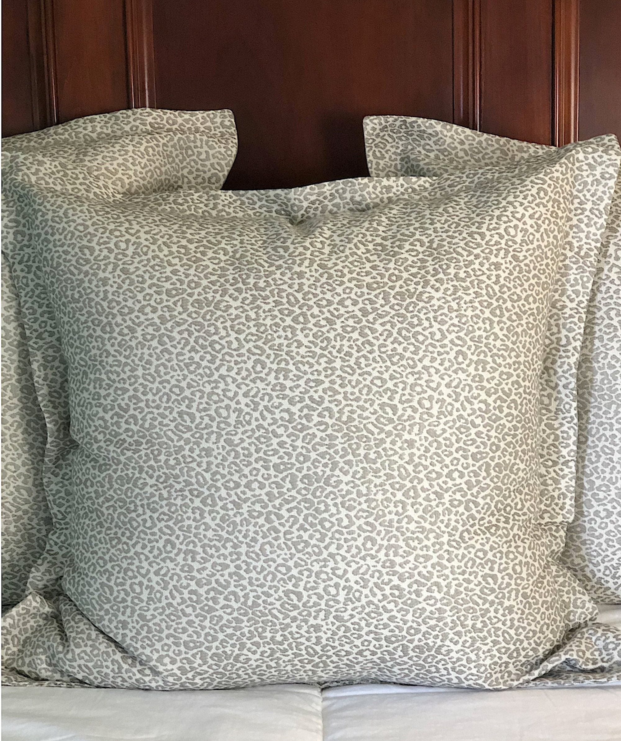 Gray Euro Sham Gray Animal Print Bed Pillow Cheetah Print Etsy