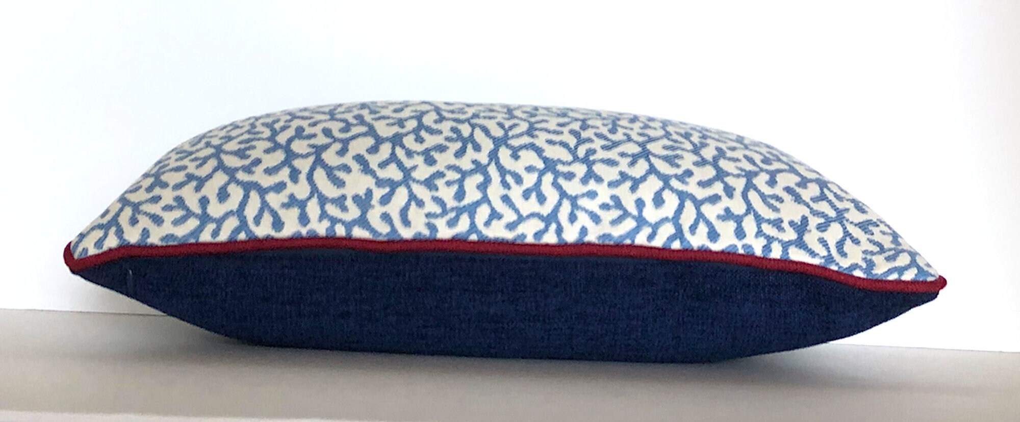 Blue Coastal Lumbar Pillow Designer Pillow Cover Beach Decor Etsy