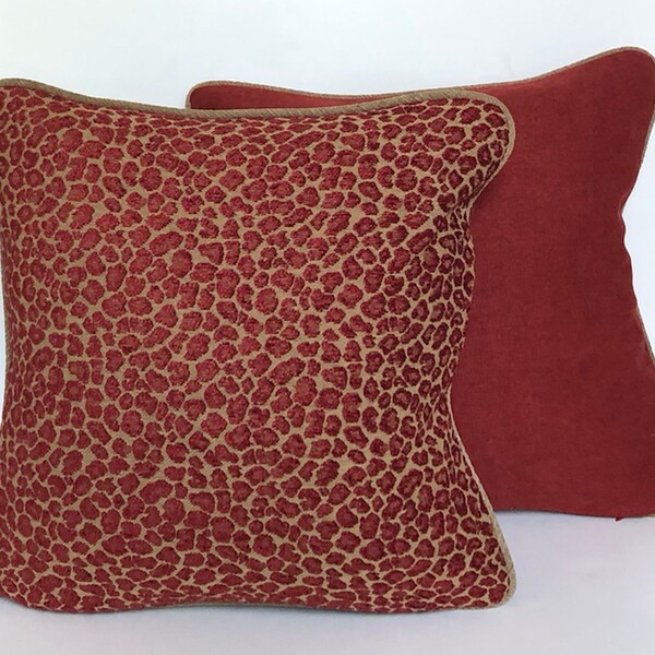 Red Leopard Pillows Etsy