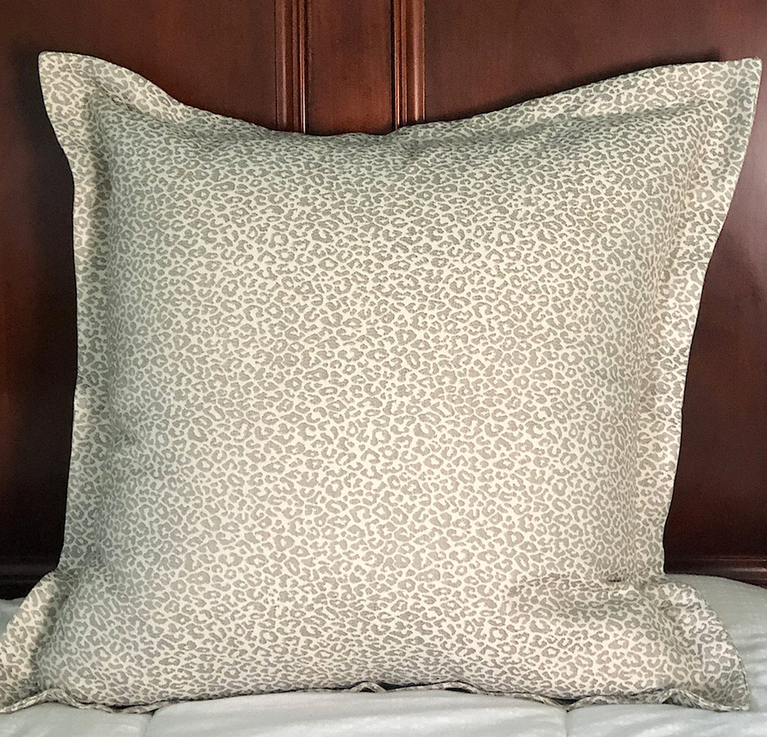 Gray Euro Sham Gray Animal Print Bed Pillow Cheetah Print Etsy