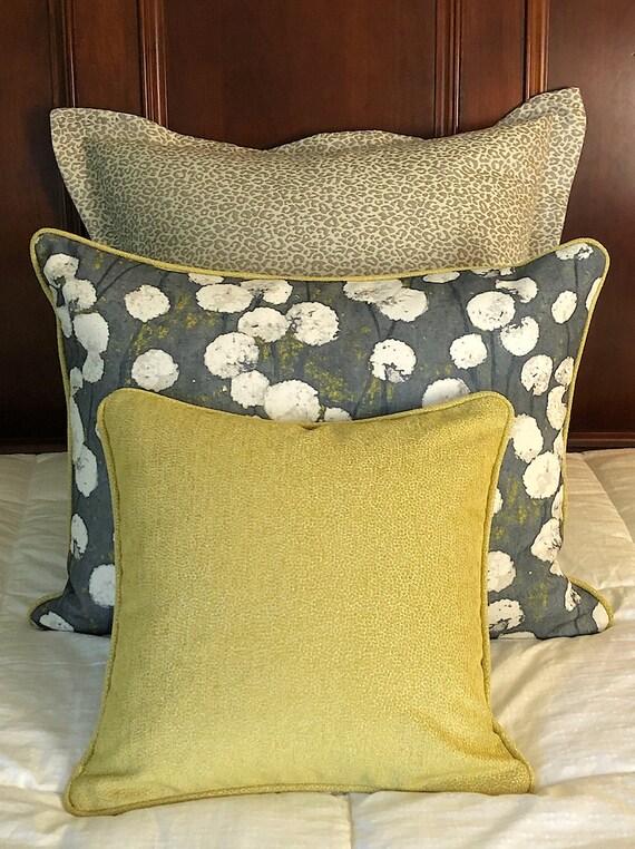 Honeycomb Decorative Pillow Cover Yellow Reversible Pillow