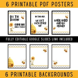 Bee Posters - Bee Themed Classroom Decor - Editable - Bee Themed Clip ...