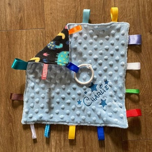 Personalised taggie blanket
