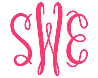 Keepsake Monogram Curly Monogram Font Cuttable Design PNG DXF SVG & eps Decal Files Silhouette Designs Cameo