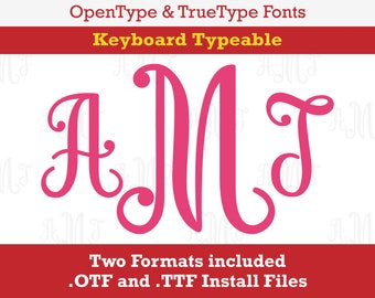 Charles Script Monogram Installable Font TrueType format .TTF & .OTF for Silhouette, Cricut, Design Space, Microsoft Word