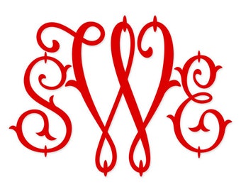 Arabesque Monogram Font Cuttable Design PNG DXF SVG & eps Decal Files Silhouette Designs Cameo