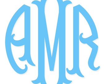 Fishtail Round Circle Monogram Font Cuttable Design PNG DXF SVG & eps Decal Files Silhouette Designs Cameo