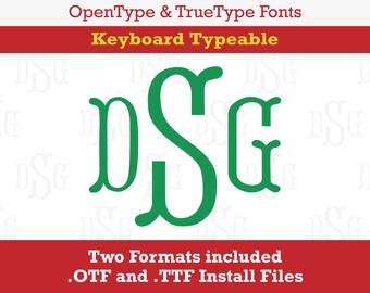 Rounded Circle Fishtail Monogram Boat Installable Font True Type format .TTF & .OTF for Silhouette, Cricut, Design Space, Microsoft Word