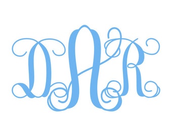 Interlocking Vine Monogram Font Cuttable Design PNG DXF SVG & eps Decal Files Silhouette Designs Cameo